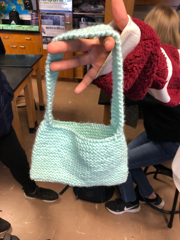 knitting a bag