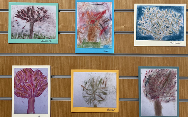 Student art at Bay Farm Island Library