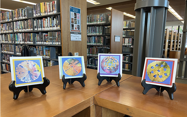 Student art at the Alameda Main Library