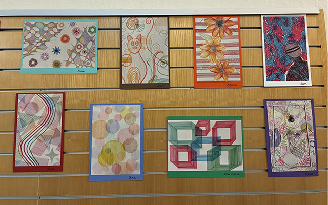 Student art at the Alameda Bay Farm Library