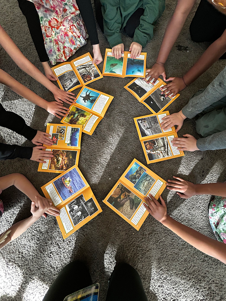 Maya Lin students with decodables 2025