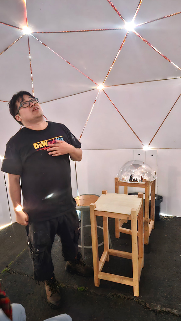 ACLC geodesic dome teacher Michael Kim