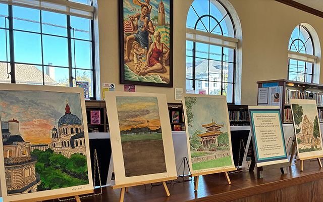 Student art at the West End Library