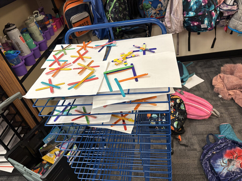Ruby Bridges Kindergarten class art drying rack