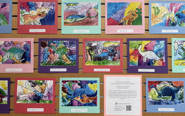 Student art at the Alameda Bay Farm Library