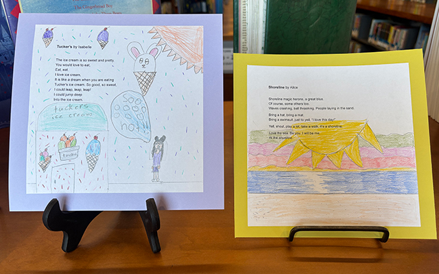 Student art at the Alameda Main LIbrary