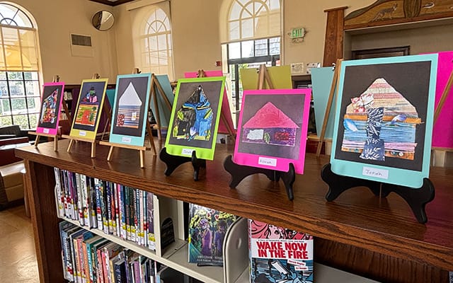 Student art at the Alameda West End Library