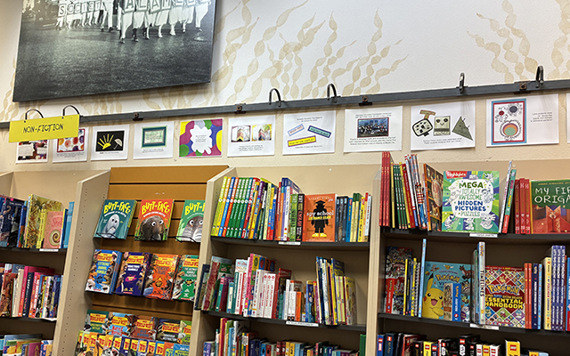 Student art at Books Inc. Alameda