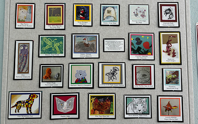 Student art at See Spot Run in Alameda